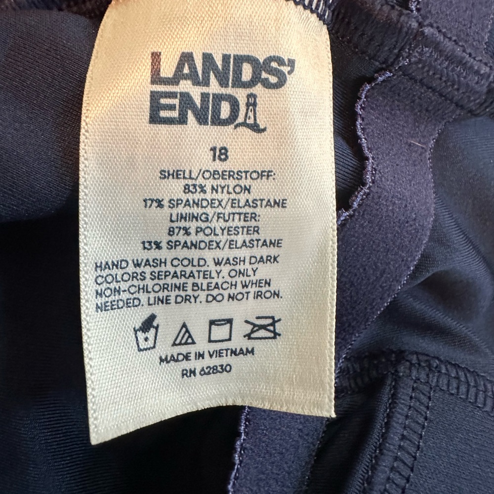 Lands' End Navy Swimdress, one piece - Picture 5 of 5